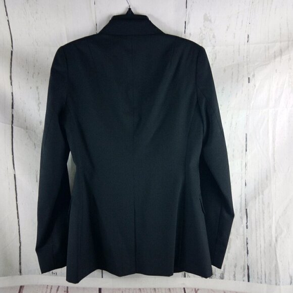 Banana Republic Stretch Womens Size 0 Wool Blend 2 Btn Black Suit Blazer Jacket - Picture 7 of 13